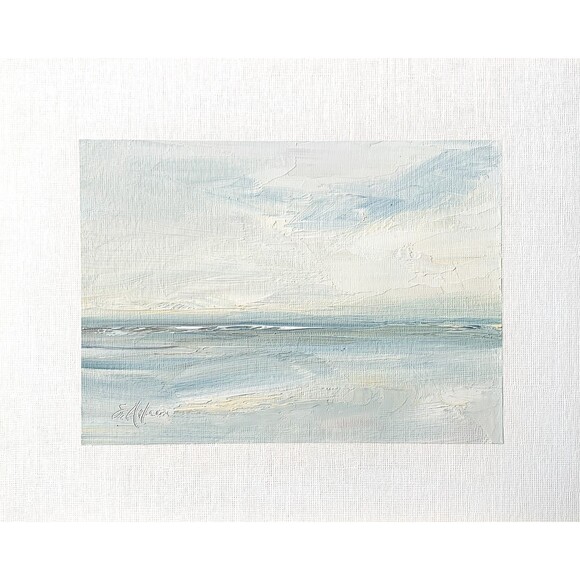 Other - 8x10 Original Oil Landscape Painting Abstract Ocean Clouds Coastal Art Signed